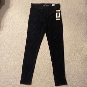 Black Mid-Rise Skinny Knit Corduroy Pants